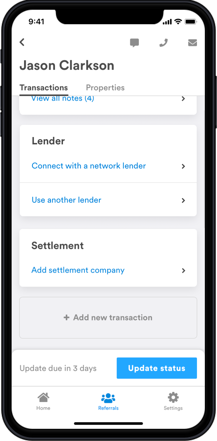 RM Profile Lender Request